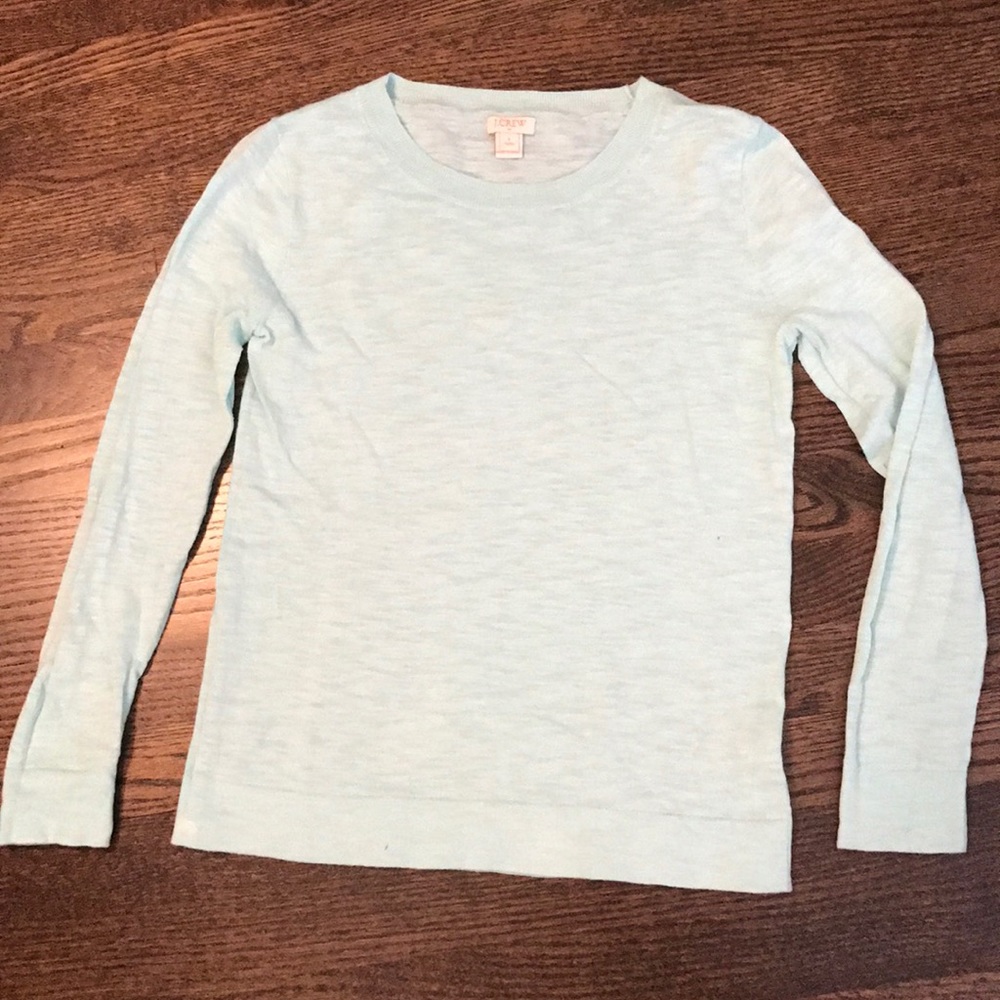 J. Crew mint green cotton crew sweater Small P